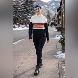 Saltwater Luxe Jane Colorblock Mock Neck Sweater Women’s XS Eco Friendly Company